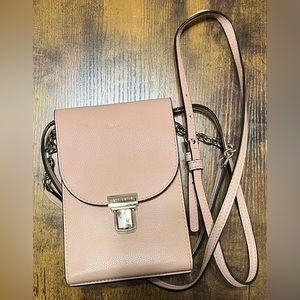 Henri Bendel rare pink Peru crossbody / shoulder trifold purse